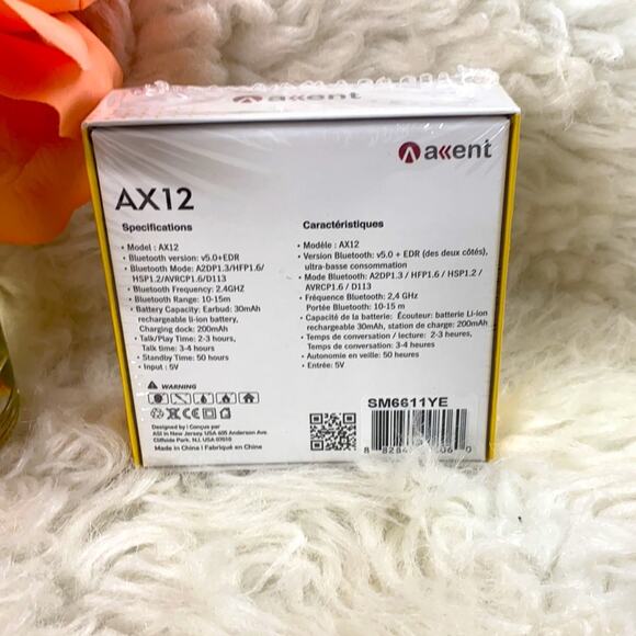 NEW IN BOX ACCENT AX12 AIRBUDS BLUETOOTH YELLOW - Picture 3 of 4